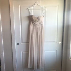 Long Beige/Cream Strapless Dress